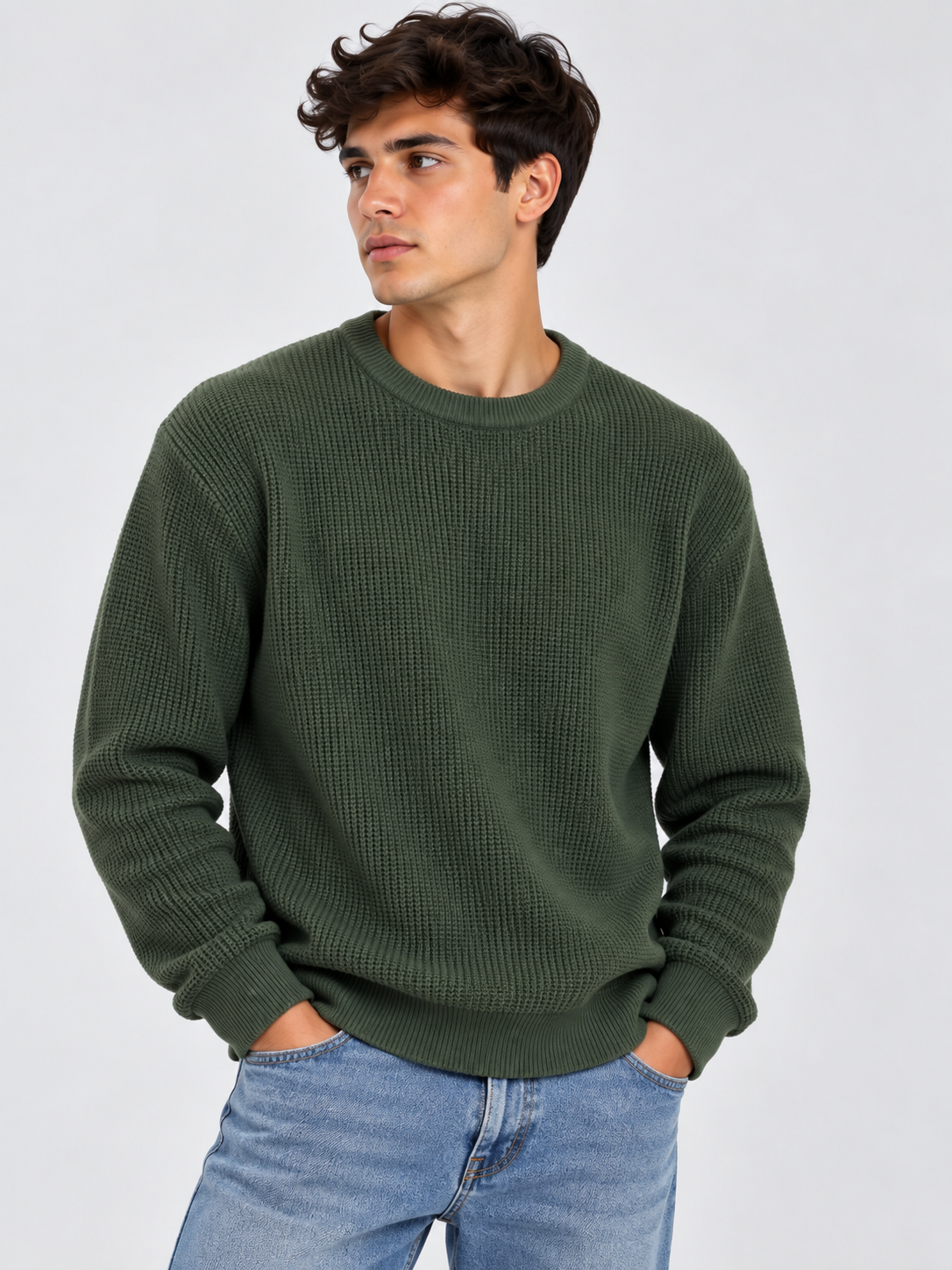 Jersey de Punto Texturizado Cuello Redondo