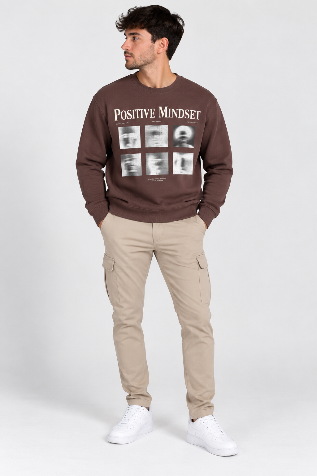 Sudadera Cuello Redondo Estampado Positive Mindset