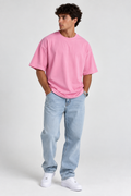 Camiseta Oversize Rosa Básica