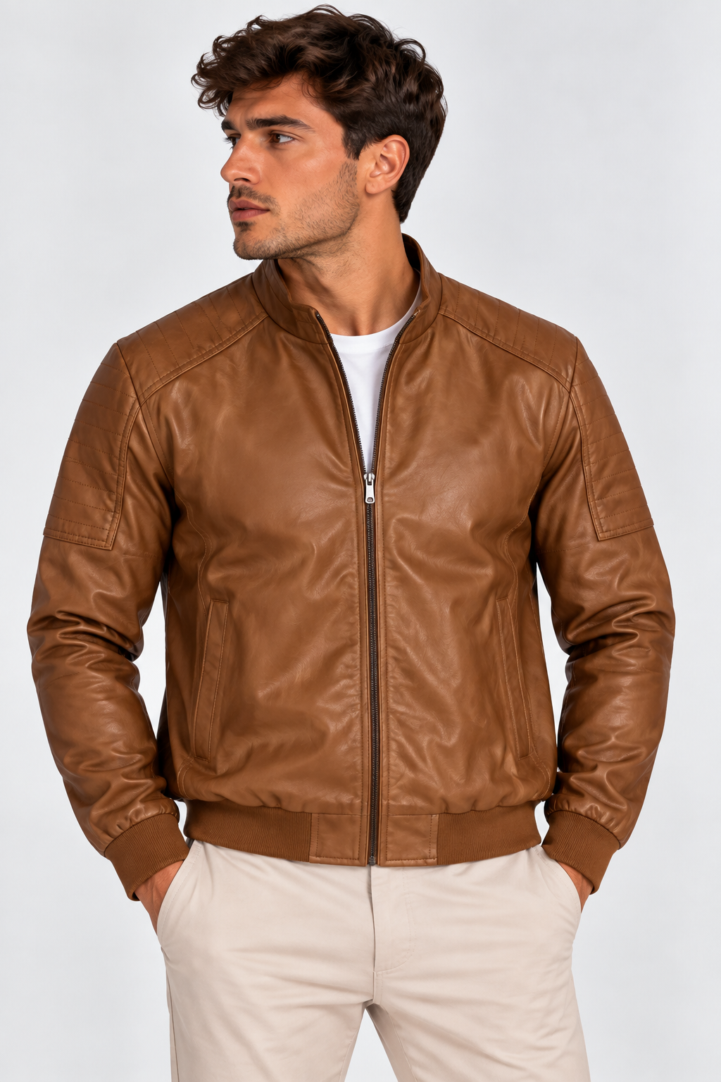 Chaqueta Bomber Efecto Piel