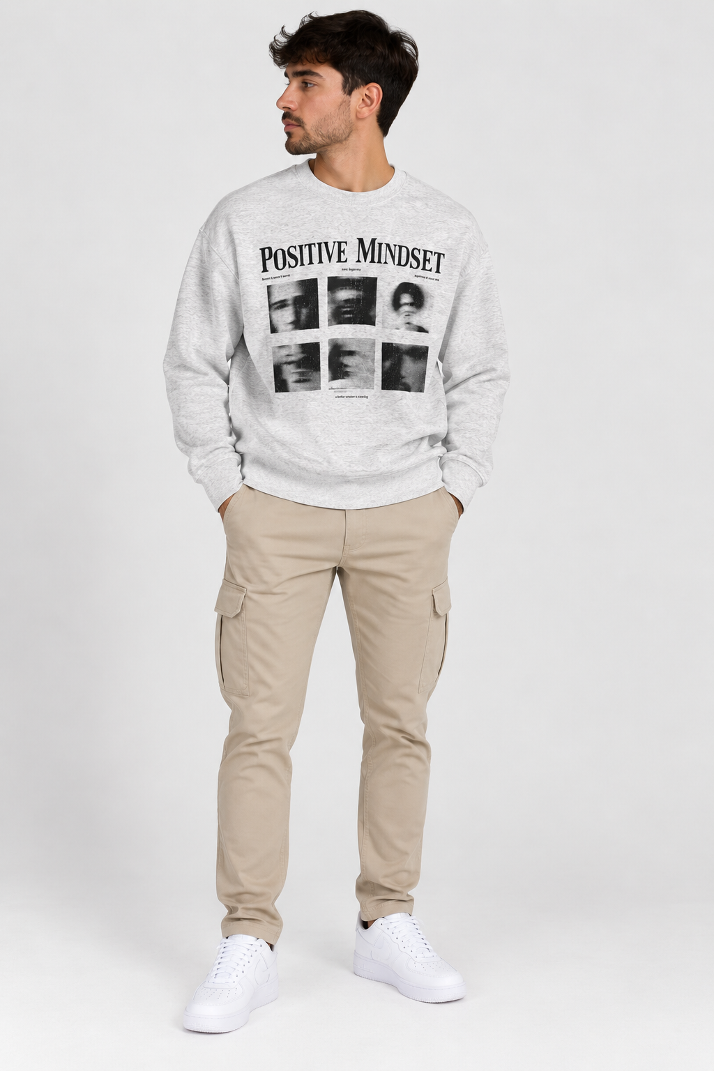Sudadera Cuello Redondo Estampado Positive Mindset