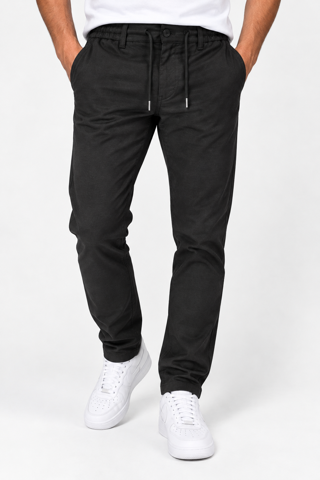 Calças Chino Jogger com Cordão Ajustável