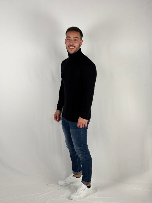Jersey Cuello Alto Negro - MGO Men