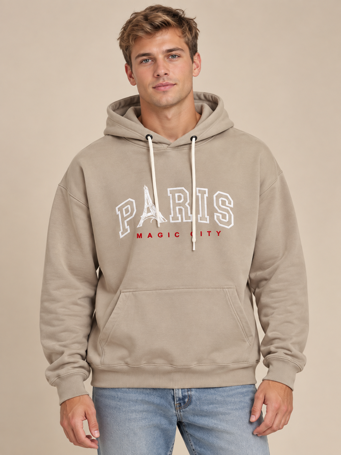 Sudadera con Capucha Estampado Paris
