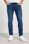 Calças de ganga slim fit azul-escuro