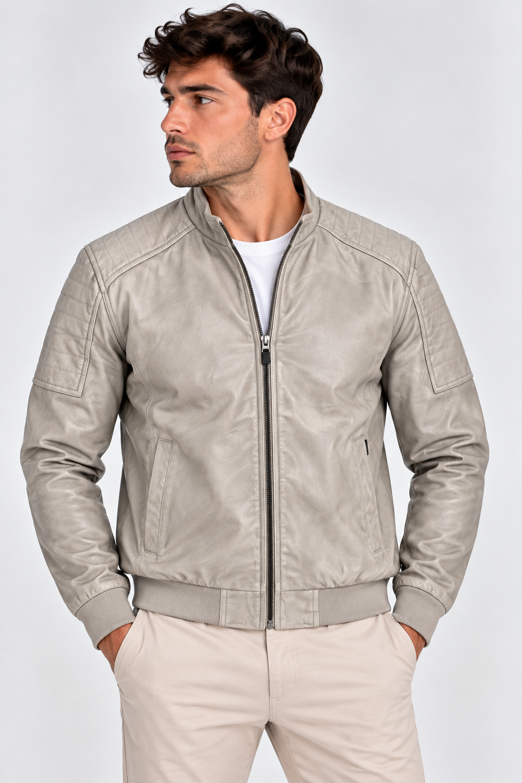 Chaqueta Bomber Efecto Piel