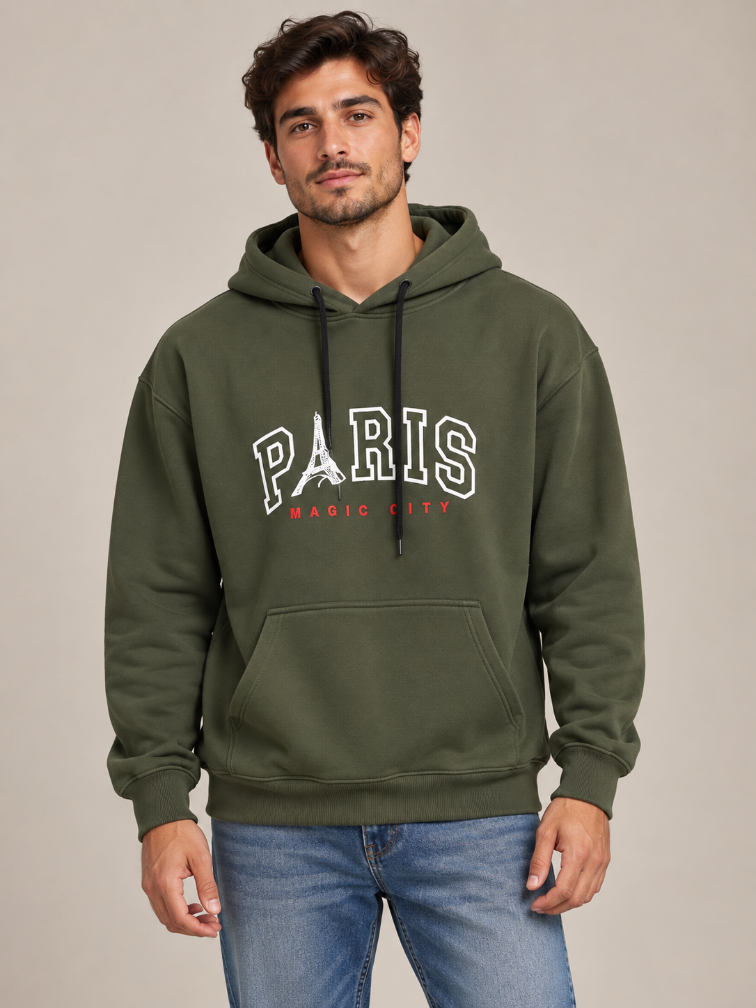 Sudadera con Capucha Estampado Paris